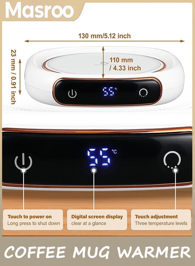 Masroo Coffee Mug Warmer, Cup Warmer for Desk with Auto Shut Off, 3 Temp Settings, Mug Warmer for Coffee, Beverage, Milk, Tea, Coffee Warmer Plate in Your Home & Office - Image 3